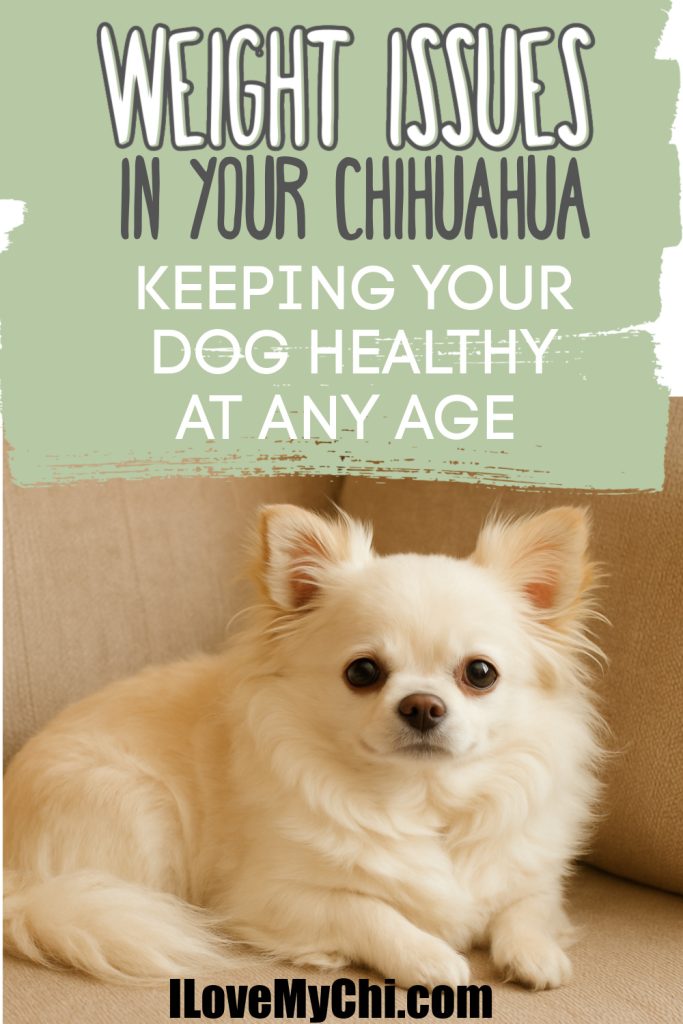 Chubby white Chihuahua .