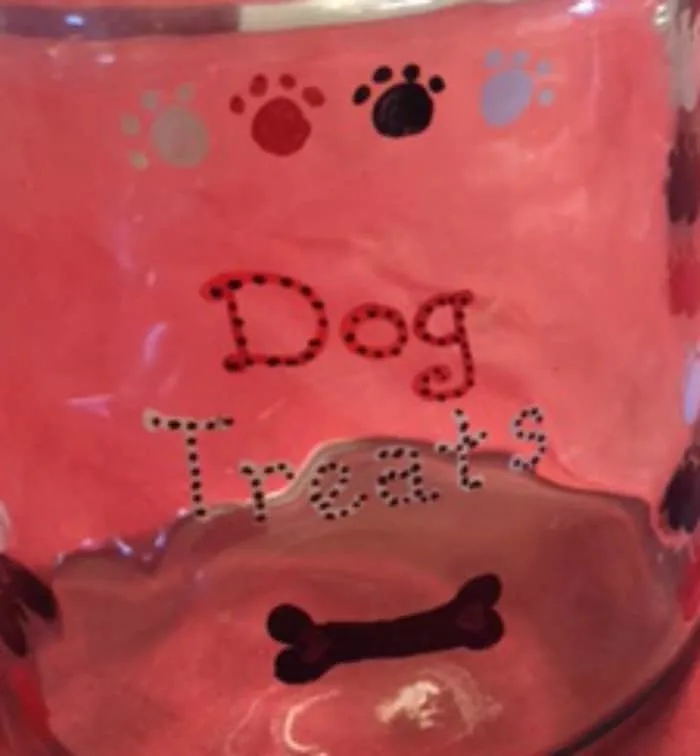 dog treays jar