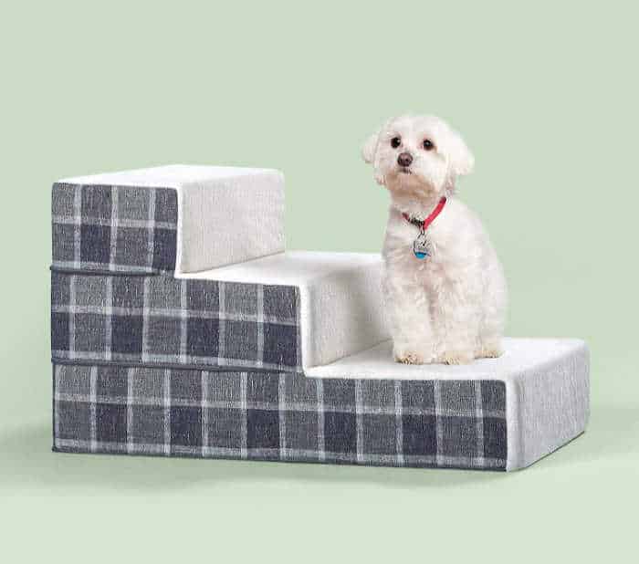 Small and Medium Dog Blue Small 3 Layer Sponge Non-Slip Surface Puppy Ramp Pet Ladder for Dog Get On High Bed and Sofa Car Asdf586io 2/3 Steps Arc Design Dog Stairs and Steps 