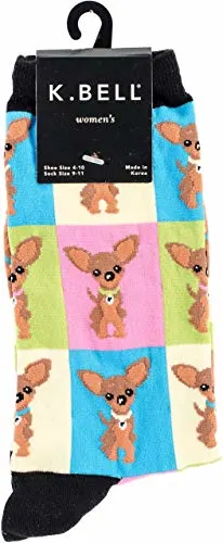 K. Bell Socks Women's Chihuahua Novelty Crew
