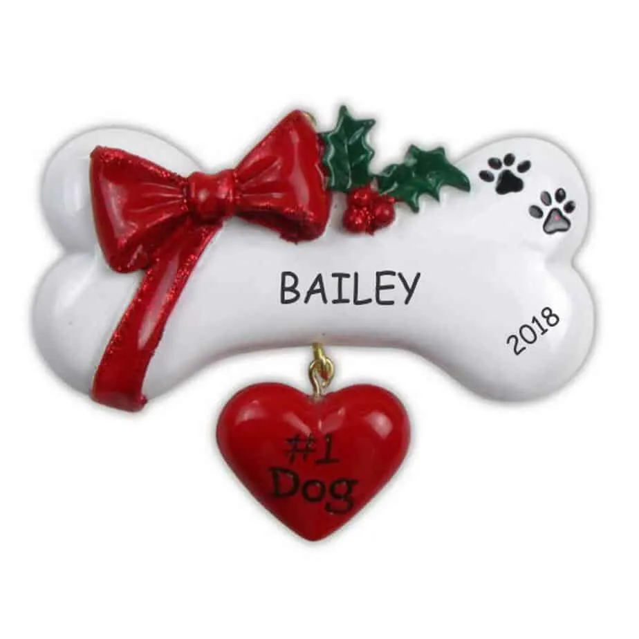 Personalized dog bone Ornament