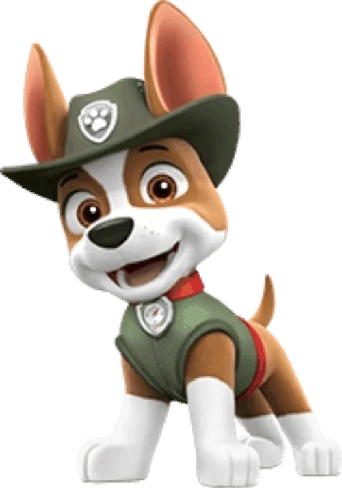 Cartoon chihuahua from Paw Patrol named Tracker.