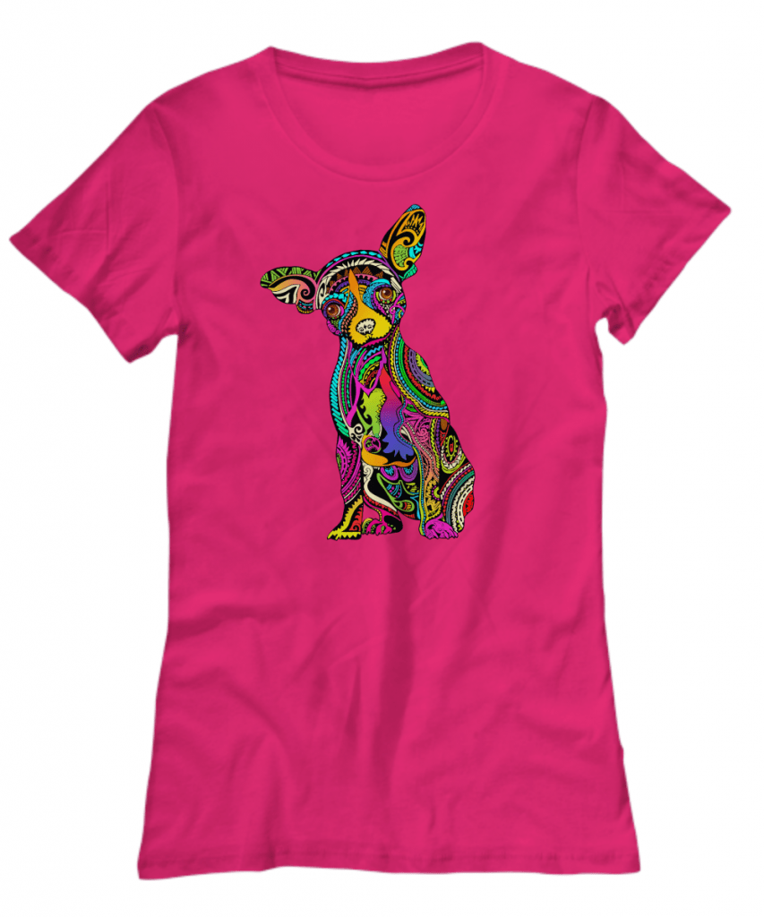 Colorful designed chihuahua shirt