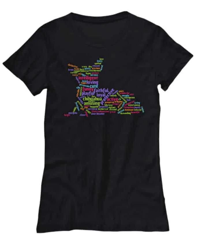 Chihuahua with text in it shirt