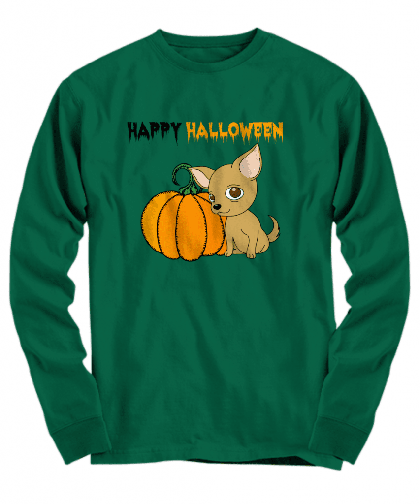Happy Halloween chihuahua and pumpkin shirt