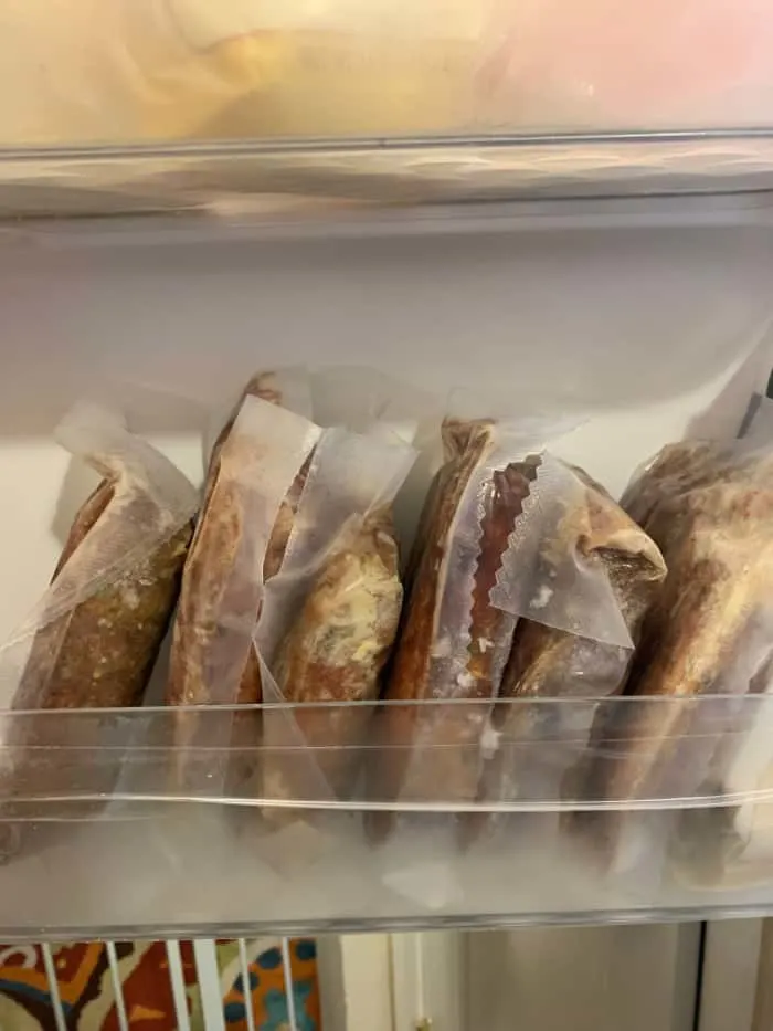 dog food in freezer