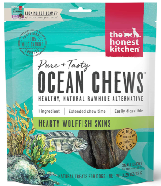 Ocean Chews, fish skin chews.