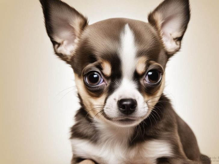 Tricolor chihuahua puppy.