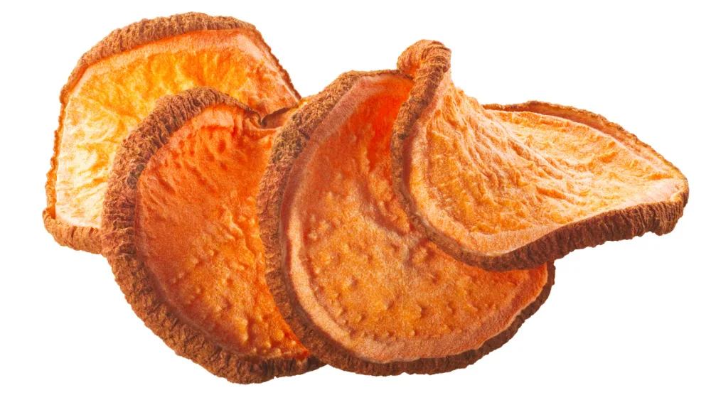 4 sweet potato chips.